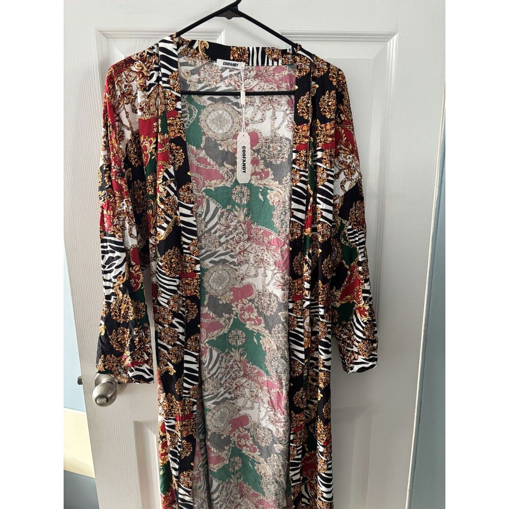 Coofandy African Tribal Print Mens Lightweight Kimono Robe NWT Size Small